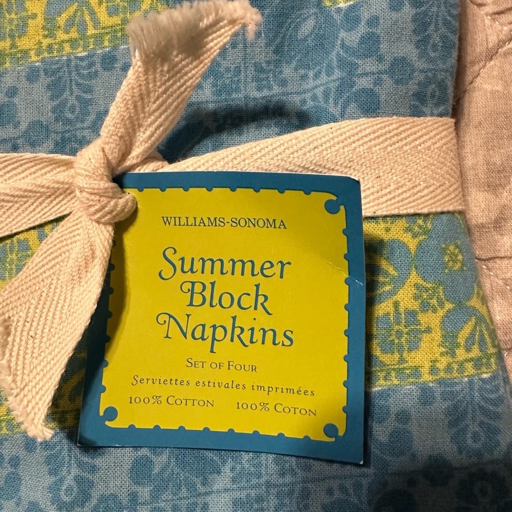 2 Sets Williams-Sonoma Summer Block Napkins